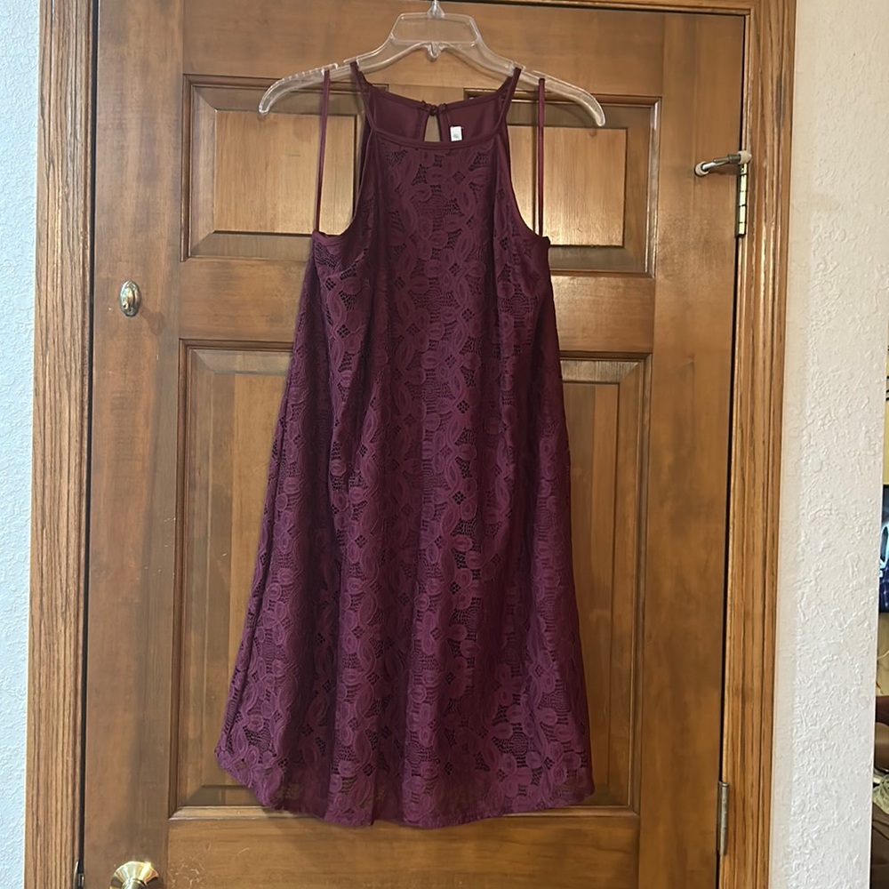 Burgundy Lace Dress. Size Juniors XL.